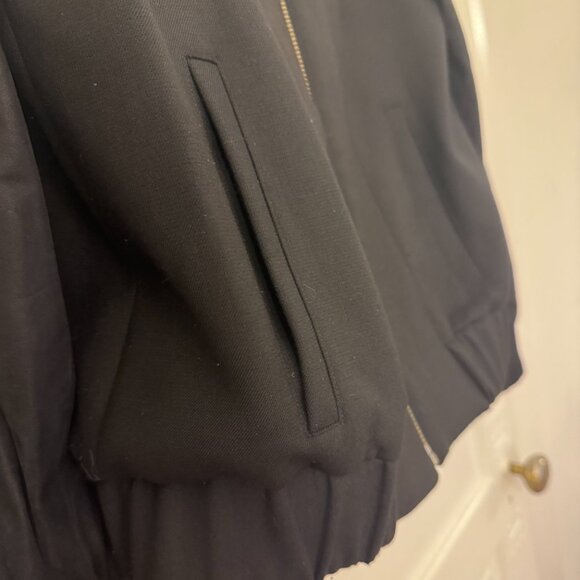 Helmut Lang Women's Hooded Shell Jacket - L Black Moto / Bomber, wool leather - Picture 9 of 13